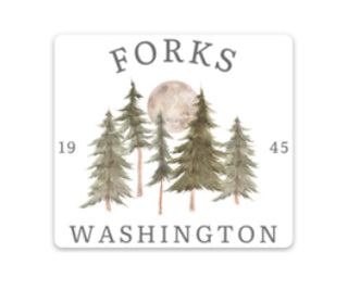 Forks, WA Tree Design Sticker