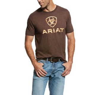 Ariat Men's Short Sleeve Graphic T-Shirt, Brown Heather