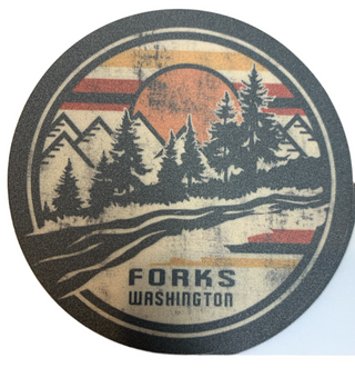 Mountain Distressed Forks, WA Sticker