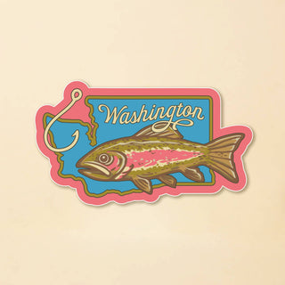 WA Retro Steelhead Sticker