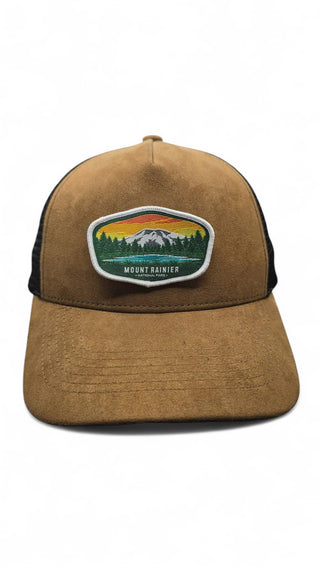 Mount Rainier Suede Snapback – National Park Hat: Suede/Brown