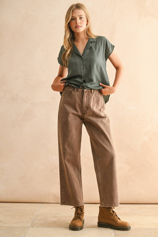WASHED COLOR PANTS: MOCHA
