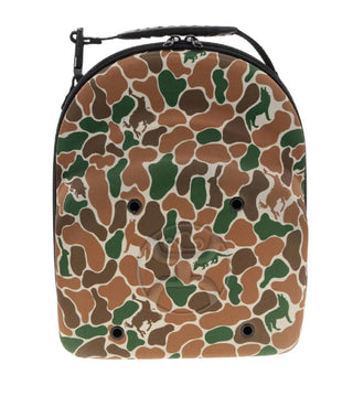 Cap Carrier, Brown / Green Camo Outside with Brown Lining and Hooey Logo with Handle to Carry - Large