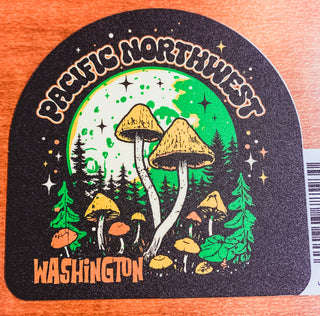 Funky Mushroom Washington Sticker