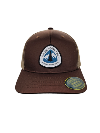 Pacific Crest Trail Snapback Hat with PCT Patch: Navy Blue on White Mesh