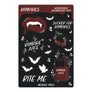 Vampires Waterproof Vinyl Sticker Sheet