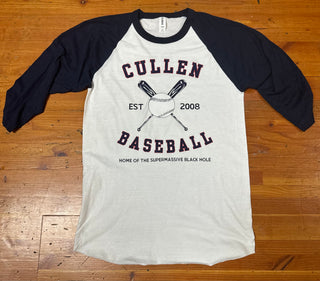 Cullen Baseball Supermassive Black Hole Single Front Design Baseball Tee