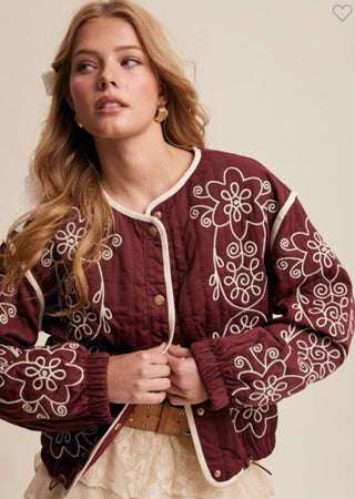 Embriodered Quilted Western Jacket