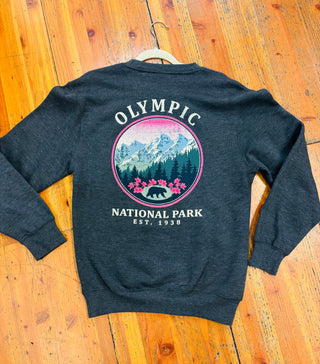 Olympic National Park Black Bear Crewneck Sweater