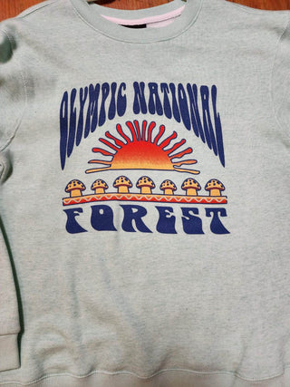 Mushroom Half Sun-Forks, WA Crewneck Sweatshirt