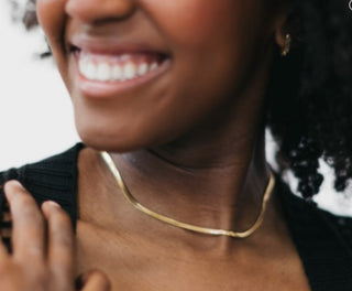 Herringbone Gold Waterproof Necklace