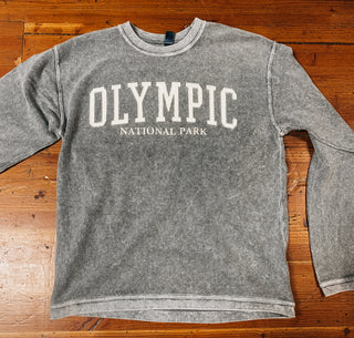 Olympic National Park Appliqué Embroidered Chorded Crewneck