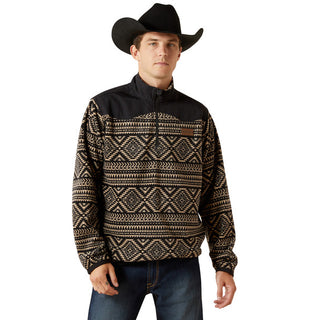 ARIAT BASIS FLEECE BLACK SOUTHWEST - MEN SWEATER