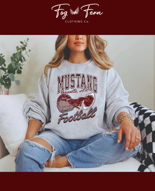 Mustang Distressed Football Design