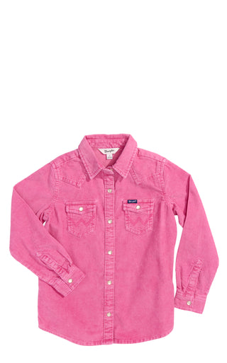 Wrangler Girl's Rose Pink Corduroy Shacket