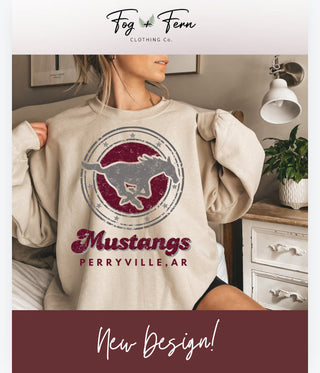 Perryville Mustang Retro Star Design (Adult + Youth)