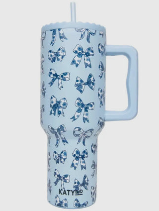 Blue Croquet Bow 38oz Tumbler Cup