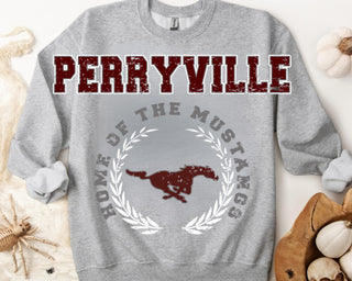 Perryville Mustangs Oversized Design Crewneck