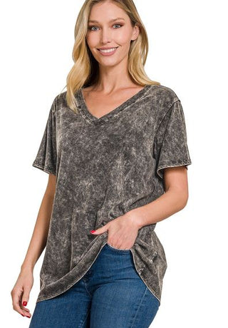 Mineral Wash Short Sleeve Top