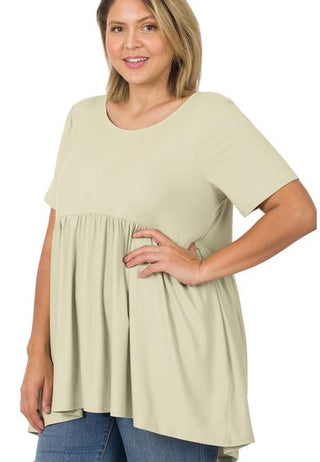 Curvy Brushed Short Sleeve Top