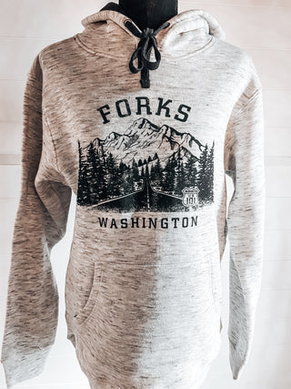 HWY 101 Forks, WA Sketch Hooded Sweatshirt