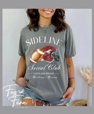 Sideline Social Club Comfort Color Tee- Mustang Mama Football