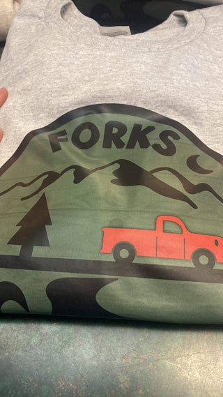 Forks Mountain Red Truck Tee
