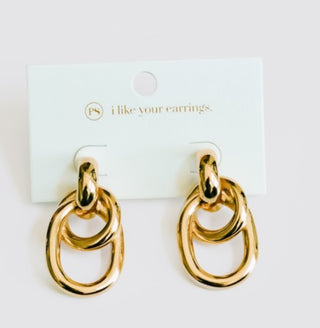 Gold Waterproof Tied Link Earrings