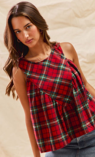 Red Checkered Holiday Tank