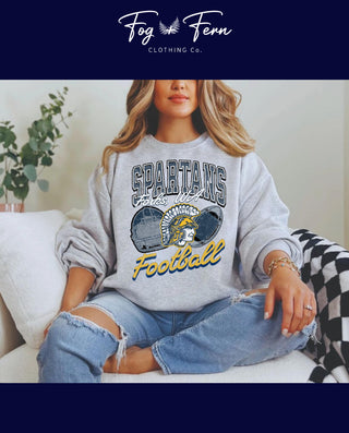 Distressed Spartan Football Design