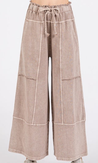 Mineral Wash French Terry Wide Leg Pants