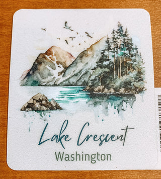 Lake Crescent Watercolor Sticker