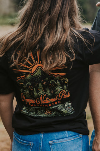 Sunset Pine + Mountain Sunset Short Sleeve Tee