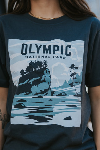 Olympic National Park Tee: Deep Navy / S