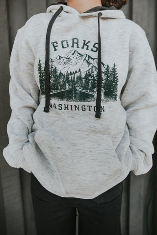 HWY 101 Forks, WA Sketch Hooded Sweatshirt