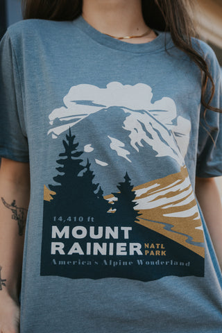 Mount Rainier National Park Tee: Manatee / L