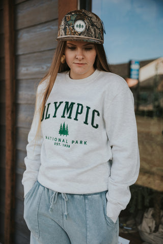 Olympic Tree Felt Appliqué Crewneck Sweater
