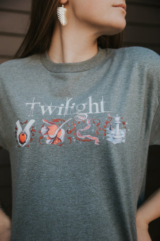 Twilight Book Collage Design White Text