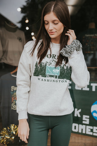 HWY 101 Welcome Sign  Sketch Crewneck Sweatshirt