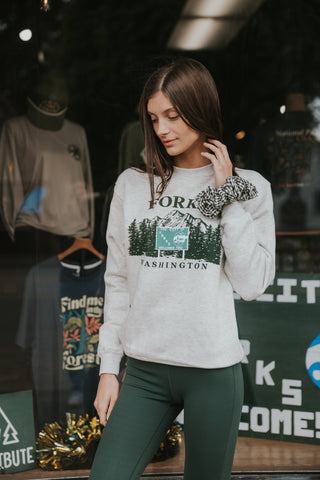 HWY 101 Welcome Sign  Sketch Crewneck Sweatshirt