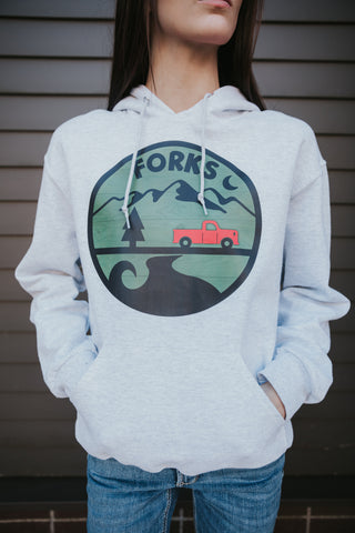 Forks Mountain Red Truck Hoodie