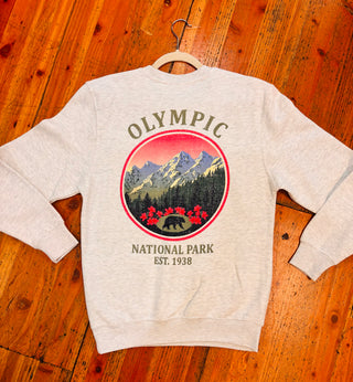 Olympic National Park Black Bear Crewneck Sweater