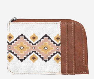 Wrangler Southwestern Art Print Mini Zip Card Case -Cofee