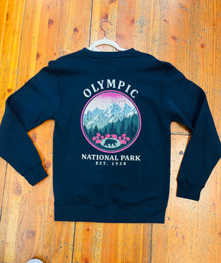 Olympic National Park Black Bear Crewneck Sweater