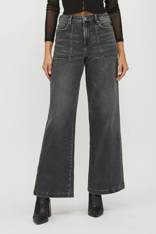 Nori Grey Wash 33" Inseam Carpenter Wide Leg Denim