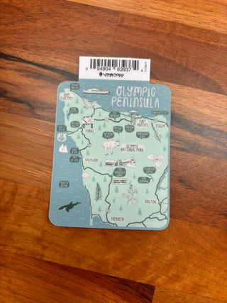 Olympic Peninsula Map Sticker
