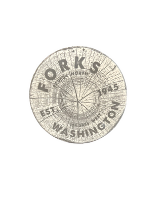 Forks, WA Tree Rings Coaster