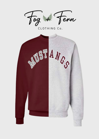 Split Crewneck- MUSTANGS