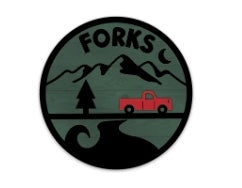 Green Forks Round Red Truck Acrylic Magnet