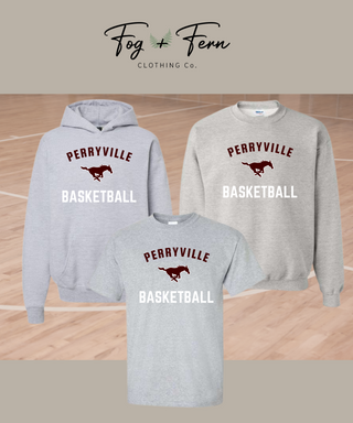 Boys Mustangs Basketball Team Design Adult Youth Fog Fern Clothing Co
